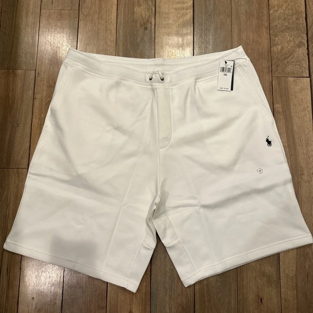 POLO RALPH LAUREN Men's 2XB White Double Knit Tech Sweat Shorts